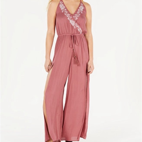 Juniors' Embroidered Split-Leg Jumpsuit by american rag size medium - Picture 1 of 4